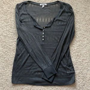 Aeropostale Charcoal Gray Sheer Henley